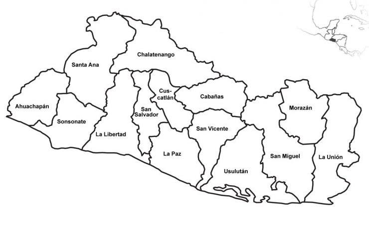Mapa de El Salvador con su división política