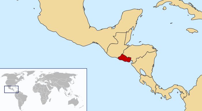Mapa de ubicación geográfica de El Salvador